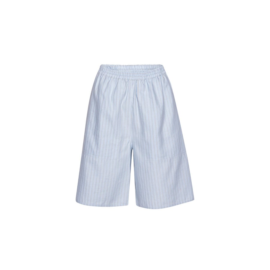 Toj FICUS FOLIUM | Ficus Folium June Shorts - Linen Blue Stripe